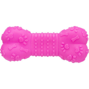 Jucarie Pentru Caini, Os, Vinil, Cu Sunet, 15 cm, Roz, 3374