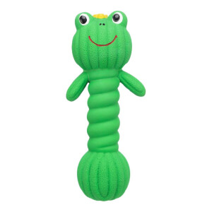 Jucarie Pentru Caini, Gantera Broasca, Latex, Cu Sunet, 18 cm, Verde, 34484