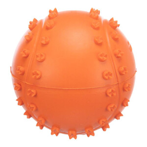 Jucarie Pentru Caini, Minge, Cauciuc, Cu Sunet, 6 cm, Portocaliu,  34841