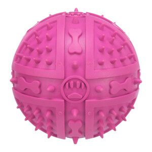 Jucarie Pentru Caini, Minge, Cauciuc, Cu Sunet, 9 cm, Roz, 34842