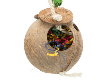 Jucarie Pentru Pasari, Nuca De Cocos Pe Franghie, 35 cm, 58920	
