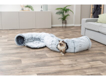 Tunel De Joaca Pentru Pisici, Cu 4 Intrari, Nailon, 3/22x50 cm, Gri Inchis/ Gri Deschis, 4305