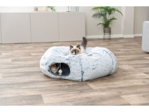 Tunel De Joaca Pentru Pisici, Cu 4 Intrari, Nailon, 3/22x50 cm, Gri Inchis/ Gri Deschis, 4305