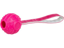 Jucarie Pentru Caini, Minge cu Franghie, TPR, 27 cm, Roz, 33477