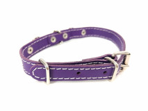 Zgarda Piele Naturala cu Strasuri, Diverse Culori, 15 mm x 37 cm