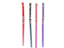 Zgarda Piele Naturala cu Strasuri, Diverse Culori, 15 mm x 37 cm