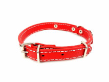 Zgarda Piele Naturala cu Strasuri, Diverse Culori, 15 mm x 37 cm