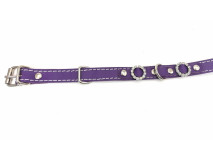 Zgarda Piele Naturala cu Strasuri, Diverse Culori, 15 mm x 37 cm