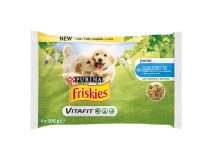 Hrana Umeda Pentru Caini, Friskies Vitafit Junior, Pui Si Mazare In Jeleu, 4x100 g