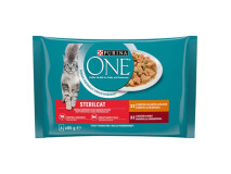Hrana Umeda One pentru Pisici Sterilizate, cu Pui/Mazare si Vita/Morcovi, 4 x 85 g